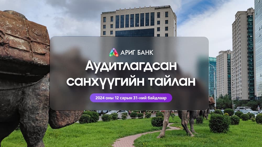 Ариг банк ХХК 2024 оны аудитлагдсан санхүүгийн тайлан